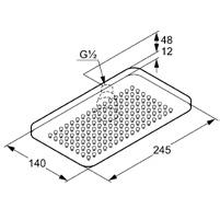 KLUDI A-QA KLUDI A-QA Eco tányér-fejzuhany NA 15 Ø 245 mm gömbcsuklós fejzuhany gyors vízkő-eltávolító rendszerrel csatlakozó G 1/2 névleges vízmennyiség: 9 l/perc, 3 bar zuhanykar nélkül zajossági