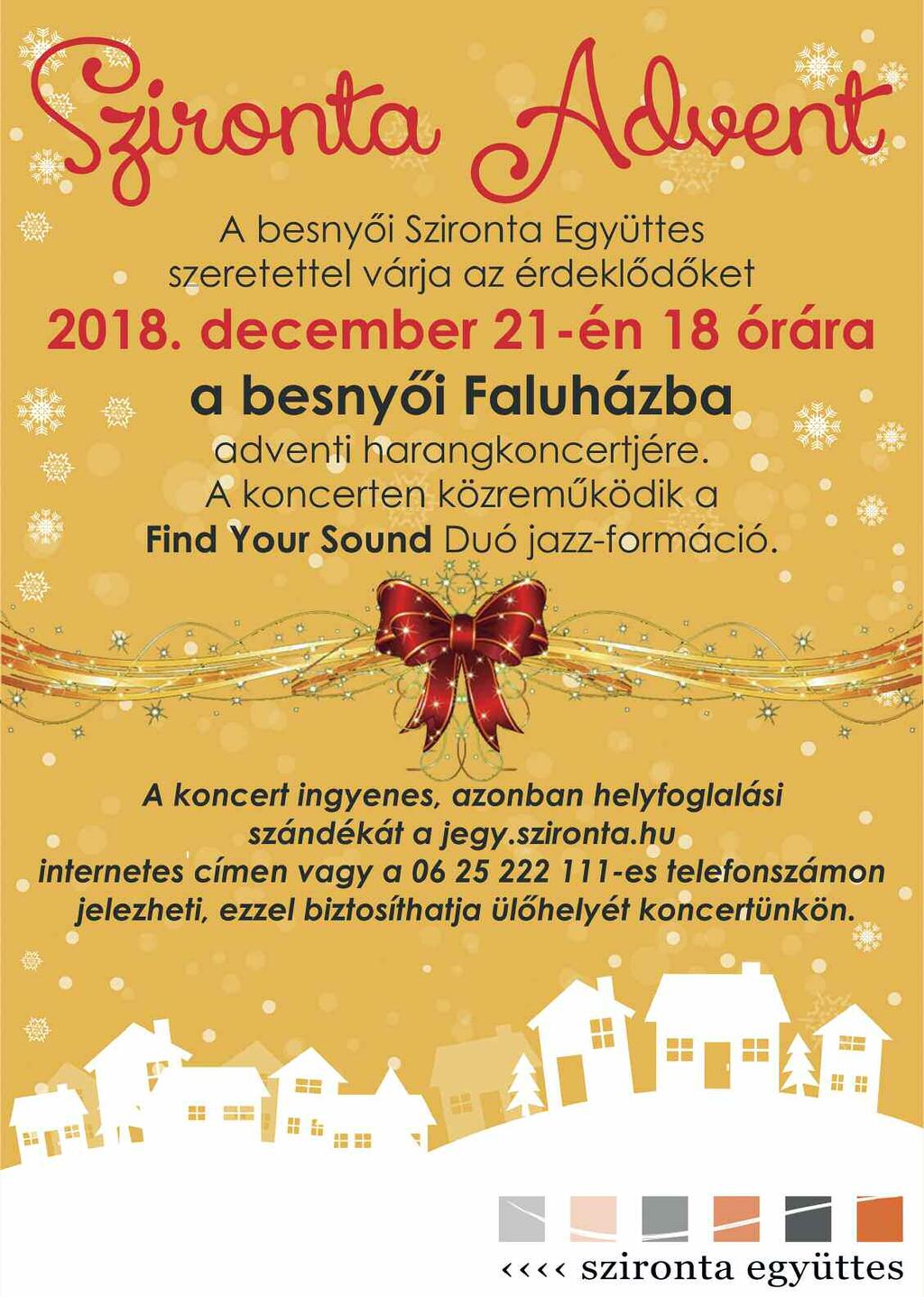 December 10-én Beloianniszban léptünk fel. A második adventi gyertyagyújtás alkalmából hívtak bennünket csengettyűzni. December 20-án Alapon adventi műsorban lépünk fel.