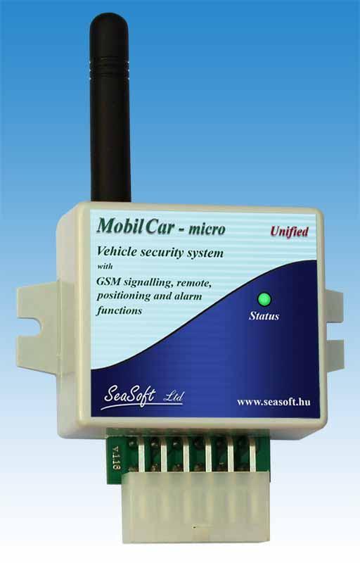 MobilCar - Micro Gépkocsi riasztó, központi zár, és ülésfűtés vezérlő modul mobilcellás helyzetmeghatározással A MobilCar-Micro távjelzésre és távműködtetésre fejlesztett gépjárműriasztó, központi