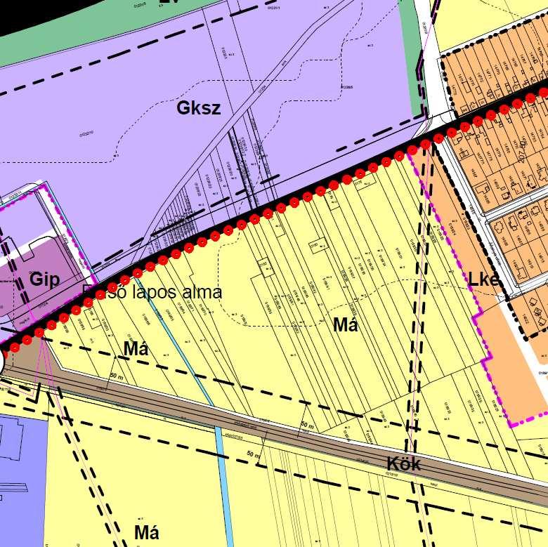 31. Szombathely, Zanat városrész nyugati irányú lakóterület fejlesztése 0189/23-0189/69 0189/69 hrsz A Szombathely- Zanat kerékpárút kiépítése kapcsán javaslatként merült fel, hogy a 86-os főút déli