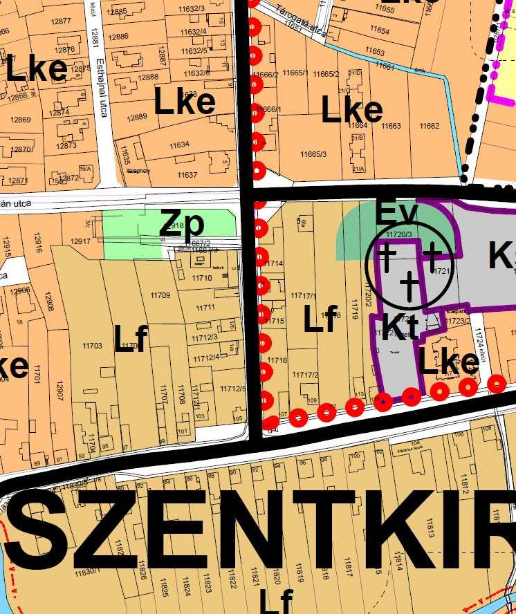 40.. Szombathely, Bogát városrész,, Szent Istvánkirály utca-vadász utca saroktömb A lakossági kérelem a 11706 és 11703 hrsz ingatlanok