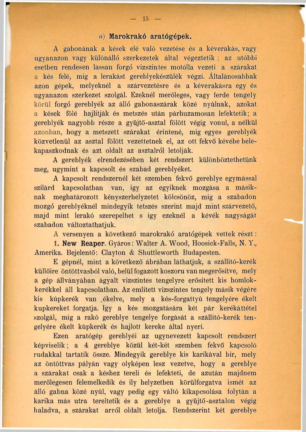 15 a) Marokrakó aratógépek.