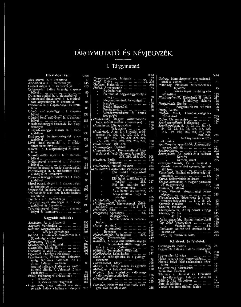 .. 33 Perlaki halászati társaság alapszabályai 185 Poprádvölgyi h. t. módosított alapszabályai és üzemterve..... 41 Pozsonyvármegyei morvavizi h. t. alapszabályai ------- ~ ------ - 85 Sárosi poprádvölgyi h.