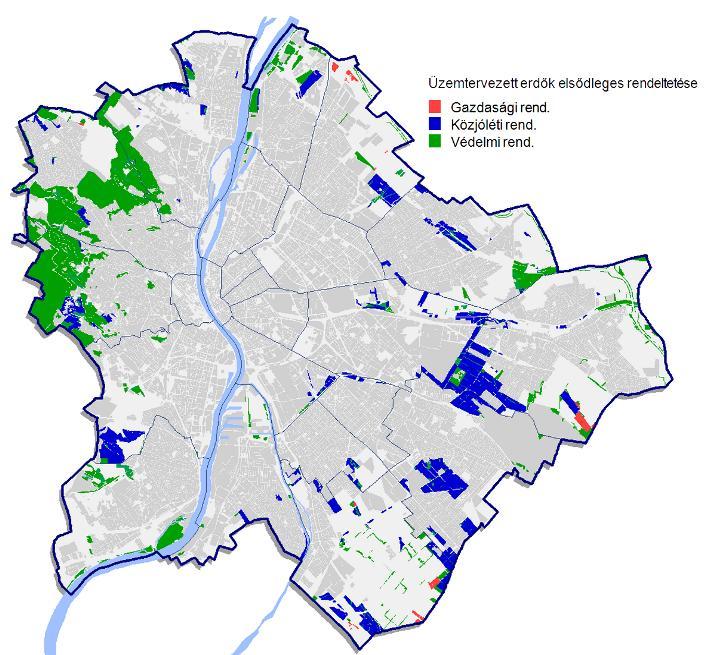 114. ábra: Üzemtervezett erdők elsődleges rendeltetés szerint, 2013. (Forrás: Nemzeti Élelmiszerlánc-biztonsági Hivatal) I.3. TALAJÁLLAPOT 27.