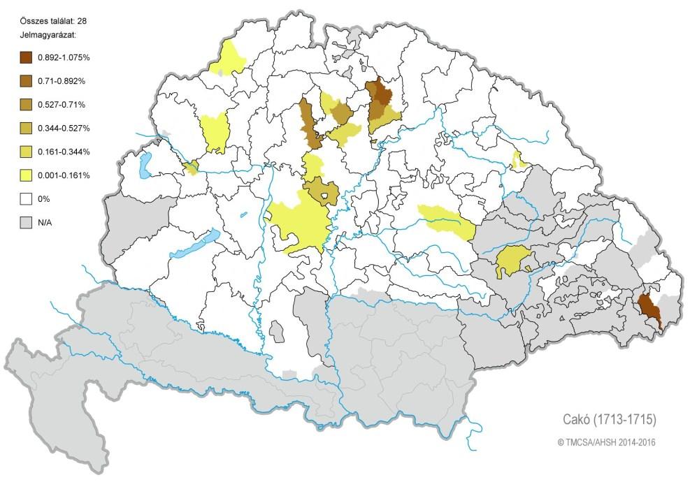 22 N. Fodor János jóval gyakoribb (1715: 28, 1720: 30 adat) és nagyobb területen elterjedt.