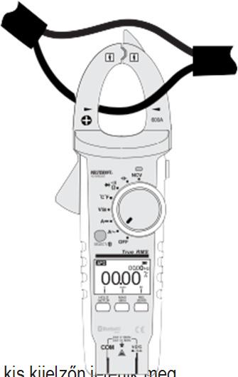 A váltakozó áram mérését (A ) a következőképpen végezze: - Kapcsolja be a mérőkészüléket a forgókapcsolóval (13) és válassza az A mérési tartományt.