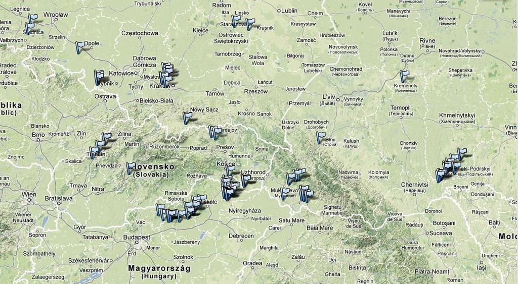 Terepi kutatások a projekt keretében PL CZ UA