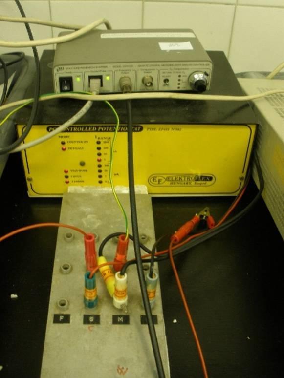 3.3. Műszerek A mérésekhez az alábbi műszereket használtam: Potenciosztát (Elektroflex EF453, Szeged), Frekvenciaszámláló (Philips PM
