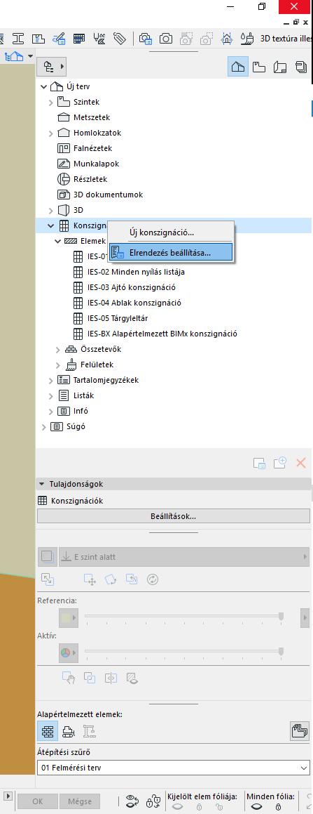 V. Listázás 1. Konszignációs elemlista beállítása 2. Navigátor Nézet térkép létrehozása 3. Navigátor Tervlap könyv létrehozása, tervlap sablon 4.