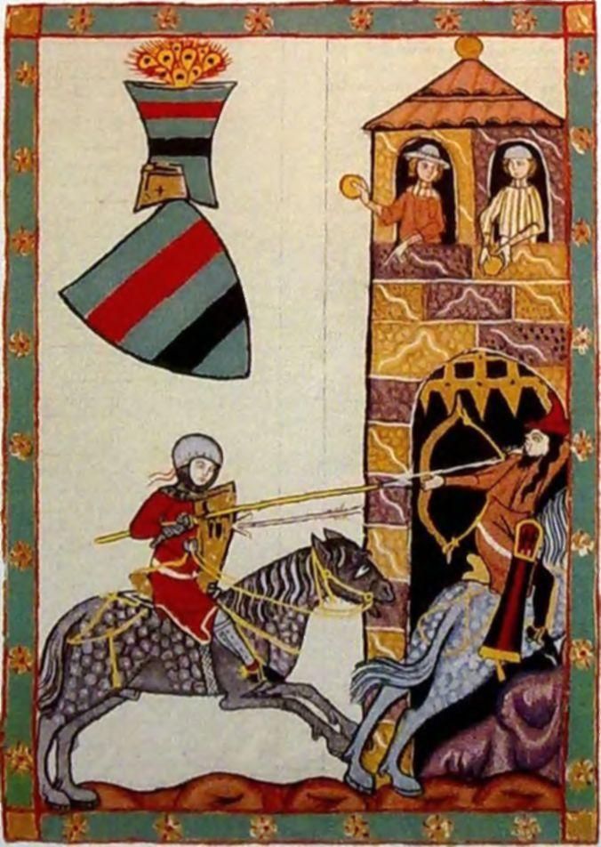 A TATÁRJÁRÁS ÉS KÖVETKEZMÉNYEI A leignitzi csatában a lengyel seregek katasztrofális vereséget szenvedtek a tatároktól. Miniatúra a Hedvigkódexből, 1353 Keresztény lovag tatár harcost üldöz.