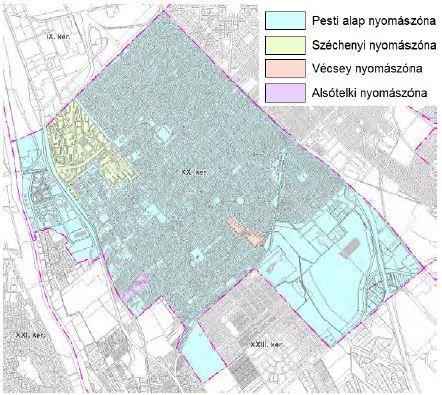 Elosztó hálózata DN 100 mm-es, DN 80 mm-es és DN 50 mm-es vezetékekből áll, javarészt idős, cserére szoruló állapotban vannak. Budapest XX.