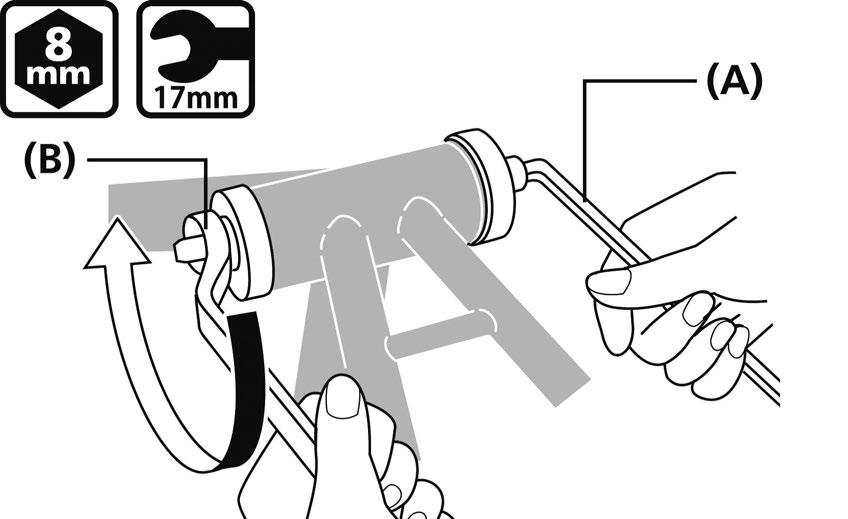 Helyezzük az eredeti Shimano szerszámot a középcsapágyba. (A) TL-BB12 3.