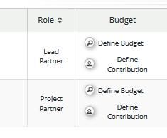 E: 1-3. Projekt költségvetés E1. Partnerenkénti költségvetés Minden partnerre meg kell határozni a költségvetést ÉS a hozzájárulást!