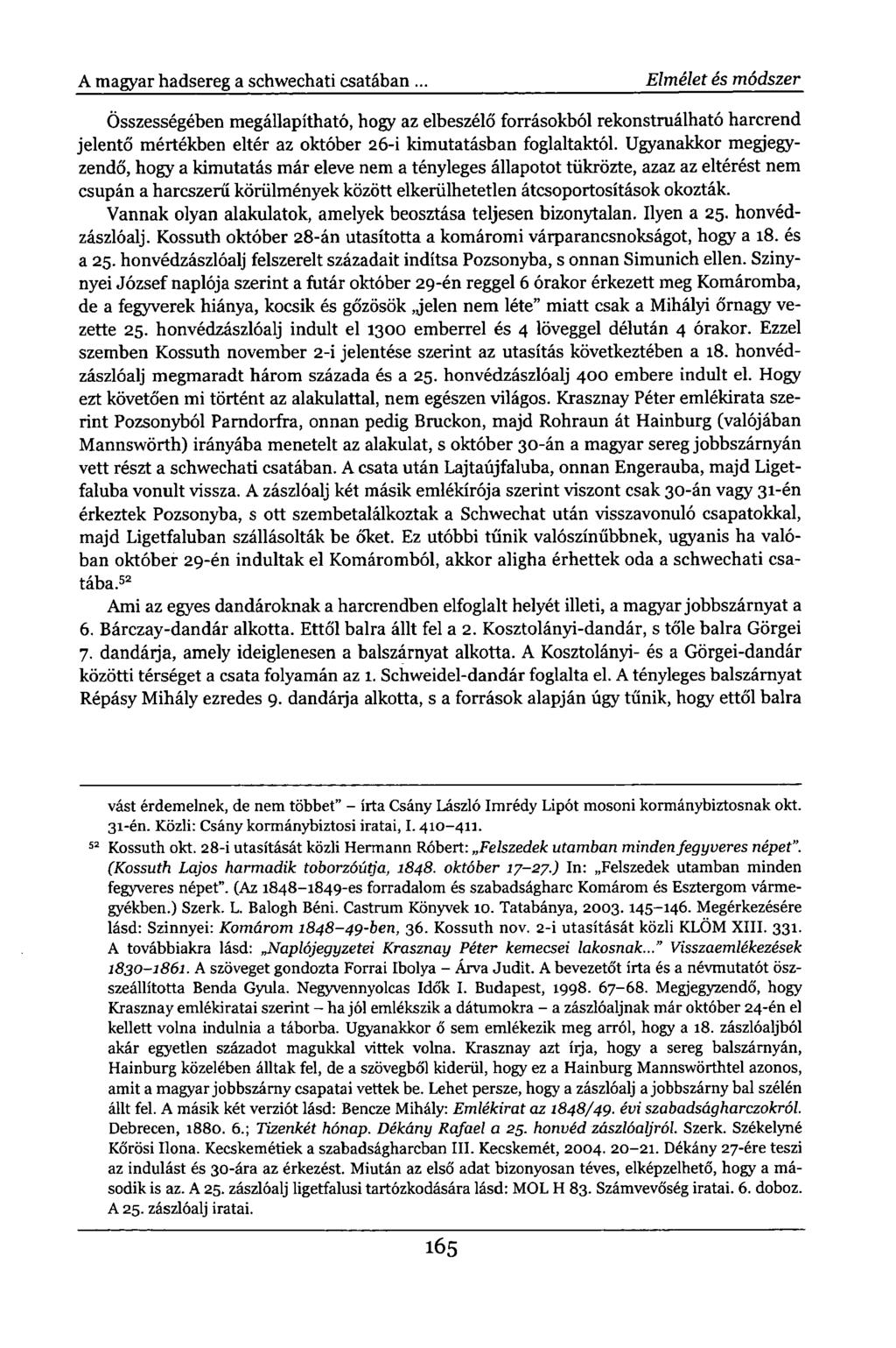 A magyar hadsereg a schwechati csatában.