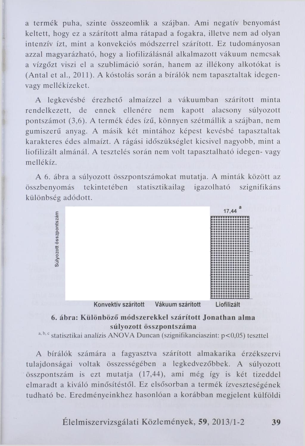 a termék puha, szinte összeomlik a szájban. Ami negatív benyomást keltett, hogy ez a szárított alma rátapad a fogakra, illetve nem ad olyan intenzív ízt, mint a konvekciós módszerrel szárított.