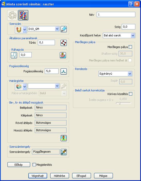 4. Simítás PowerMill 4.1.1 Raszter minta szerint simítás Meghatározás Egy egyenesekből álló téglalap alakú 2D-s mintát vetítünk a modellre.