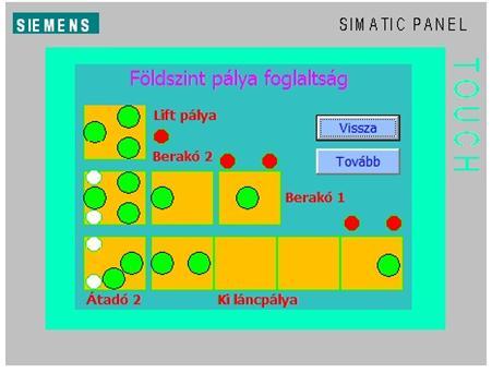 17 Anyagáramlási körök Görgős raklapfelvonó, görgős és láncos pályával: A következő ábra a már említett földszinti görgős pályát mutatja be, a