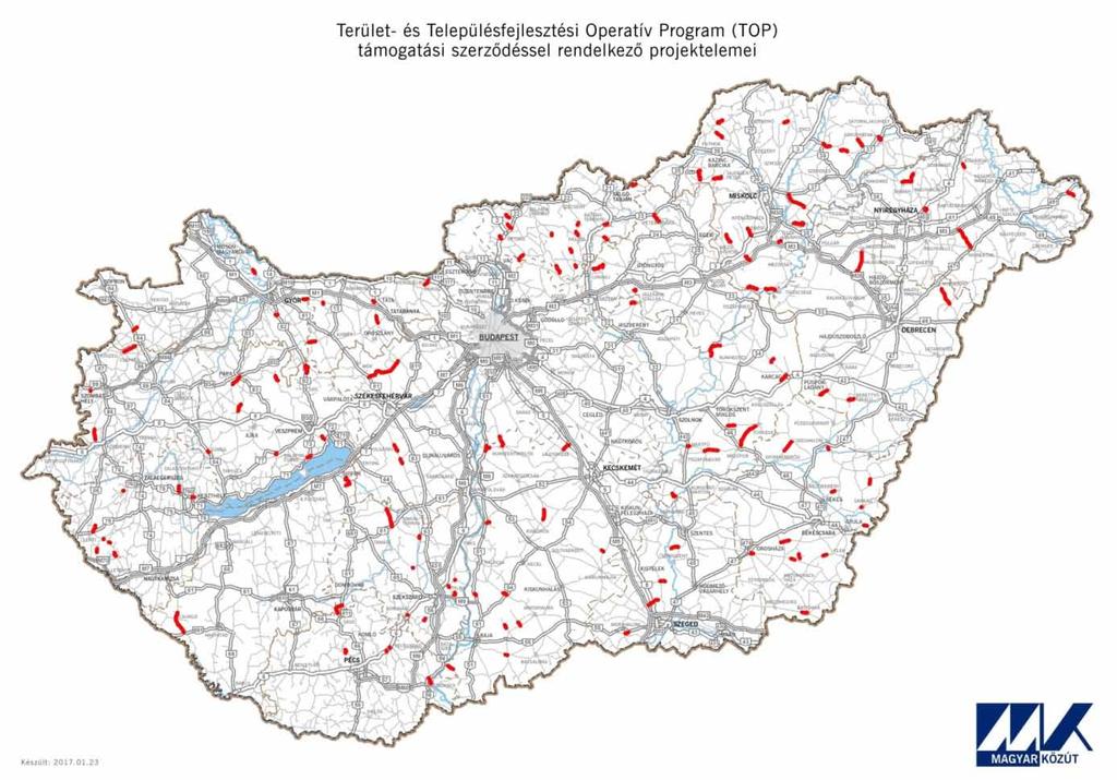 6 7 2017. évi útfelújítási program A 2016. évben lebonyolításra került Komplex Útfelújítási Program folytatásaként a Magyar Közút Nonprofit Zrt. már 2016.