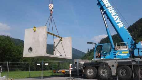 Nach einer Wirtschaftlichkeitsprüfung und Abwägung sämtlicher Vor- und Nachteile der verschiedenen Ausführungsmöglichkeiten, fiel die Entscheidung zu Gunsten des SW-Fertigteilbehältersystems