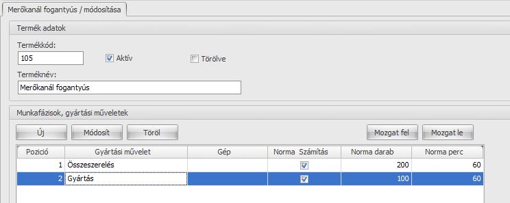 Gyártási szüneteknél megadhatunk olyan szüneteket, melyek nem tartoznak bele a produktív munkaidőbe (pl. dohányzás), és megadhatunk olyat mely igen (pl. gép karbantartás).
