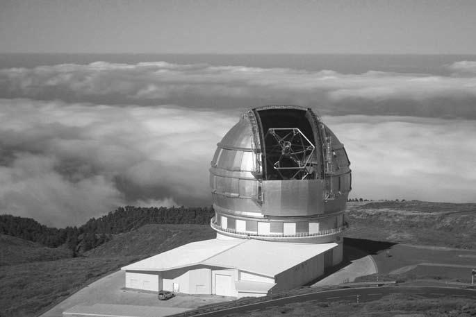 csillagászati hírek A 10,4 m-es Gran Telescopio Canarias (Fûrész Gábor felvétele) pélyesen a Gran Telescopio Canarias (GTC) műszert.