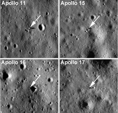 hold Holdkompok a Holdon A NASA Hold körül keringő űrszondája, a Lunar Reconnaissance Orbiter felvételeket készített az Apollo-program leszállási helyeinek környékéről.