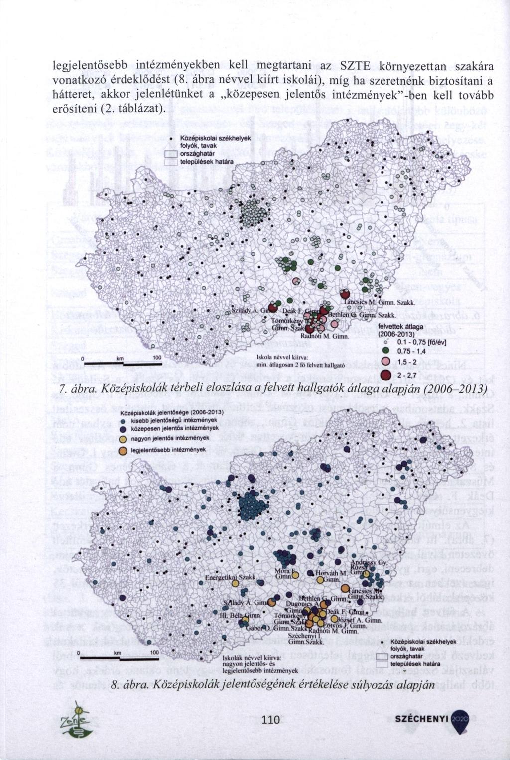 legjelentősebb intézményekben kell megtartani az S Z T E környezettan szakára vonatkozó érdeklődést (8.