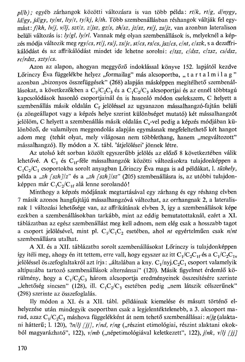 f//6); egyéb zárhangok közötti változásra is van több példa: rf/a;, rf/g, ^M^gy, Mgy, 7^/^, ^/»^ &y/f, fw^/, WfA.