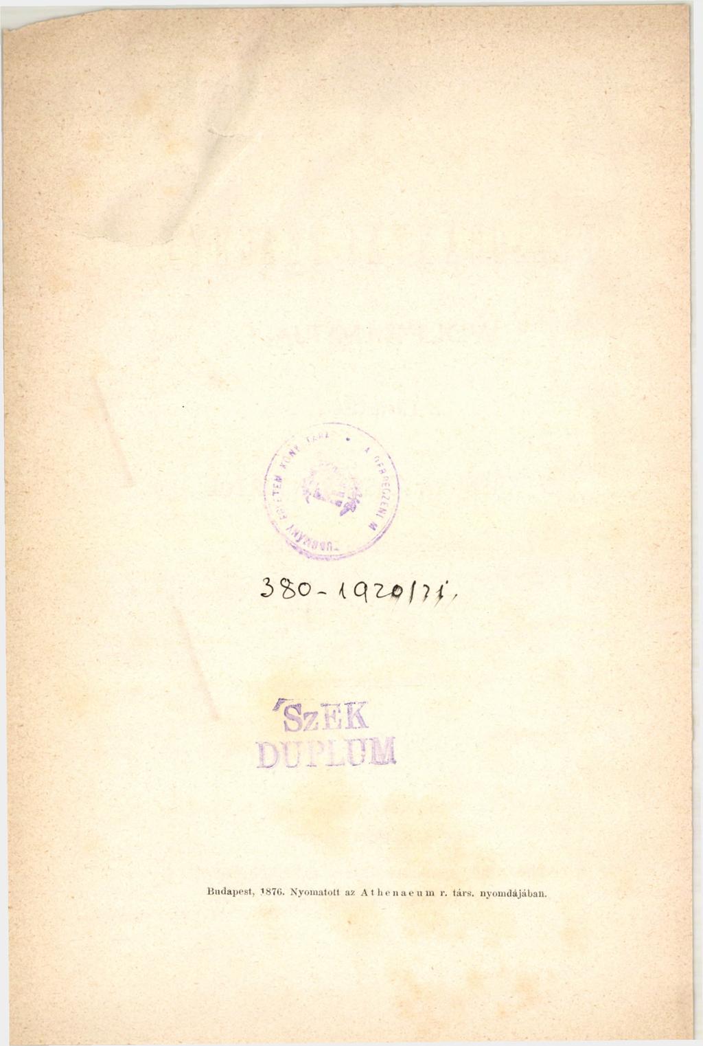 Budapest, 187G.