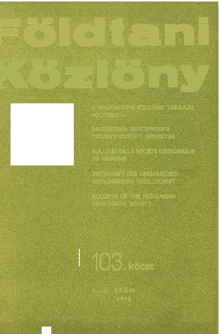 Földtani Közlöny A MAGYARHONI