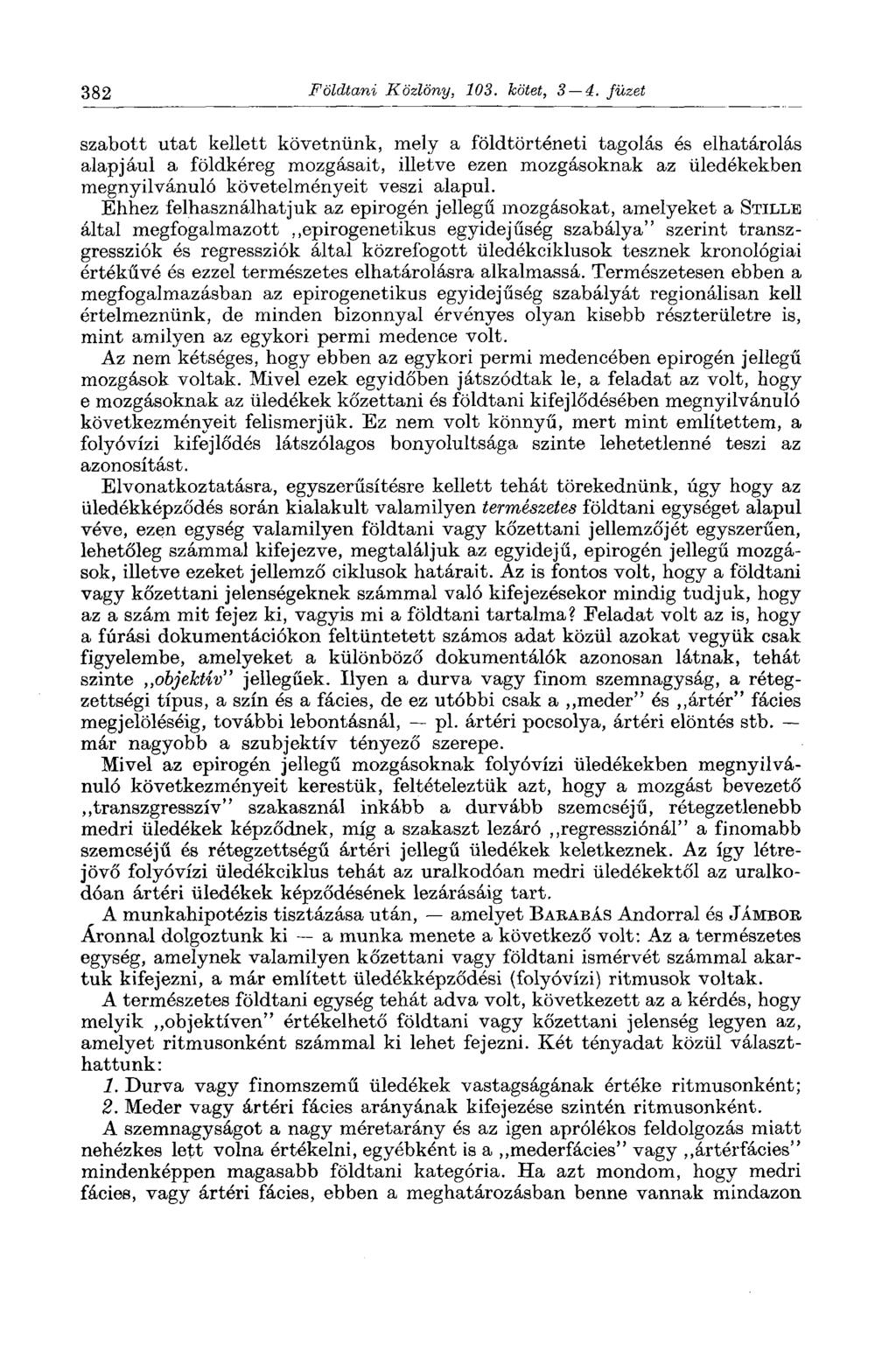 382 Földtani Közlöny, 103. kötet, 3 4.