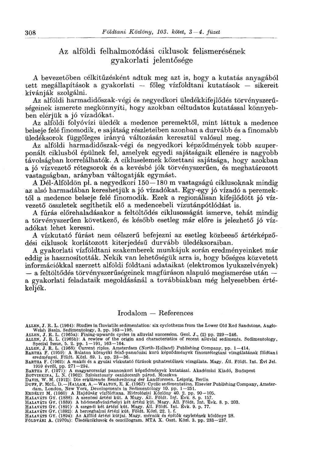 308 Földtani Közlöny, 103. kötet, 3 4.