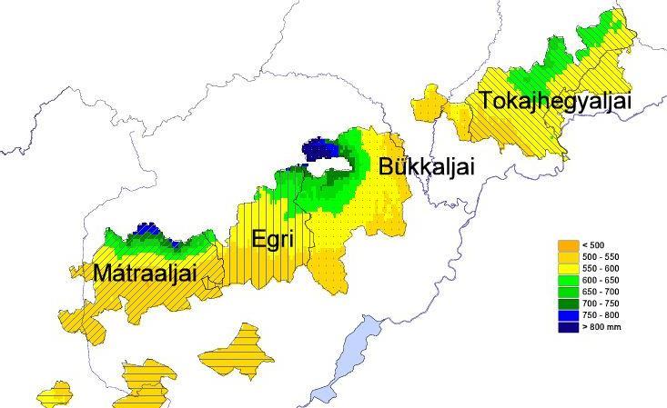 Évi középhőmérséklet (1961-1990) 57 állomás alapján (2-höz) Évi