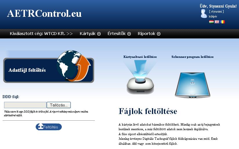 1. A feldolgozó program installáló programjának letöltése Először letöltjük a tachográf feldolgozó program