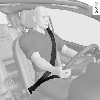 BIZTONSÁGI ÖVEK (1/2) Biztonsági okokból azt tanácsoljuk, hogy a gépkocsi minden utasa mindig használja a biztonsági övet, még rövidebb távolságra is.