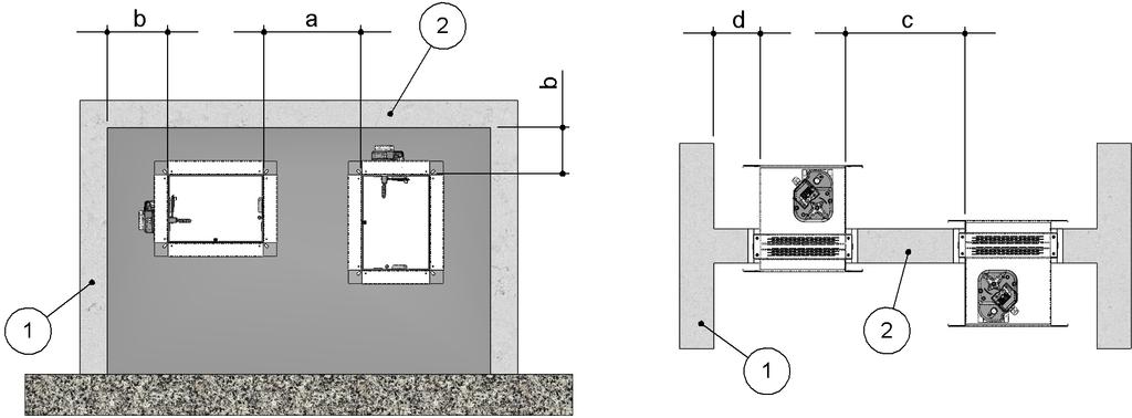 Würth, Müpro, Hilti vagy egyenértékű 10. Menetes szár, M10 Minimális távolságok Ajánlatos elegendő helyet hagyni a vezérlő szerkezet működtetéséhez és karbantartásához.