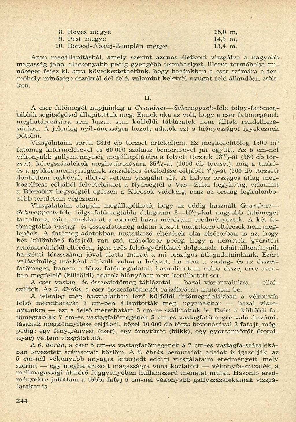 8. Heves megye 9. Pest megye 10. Borsod-Abaúj-Zemplén megye 15,0 m, 14.3 m, 13.4 m.