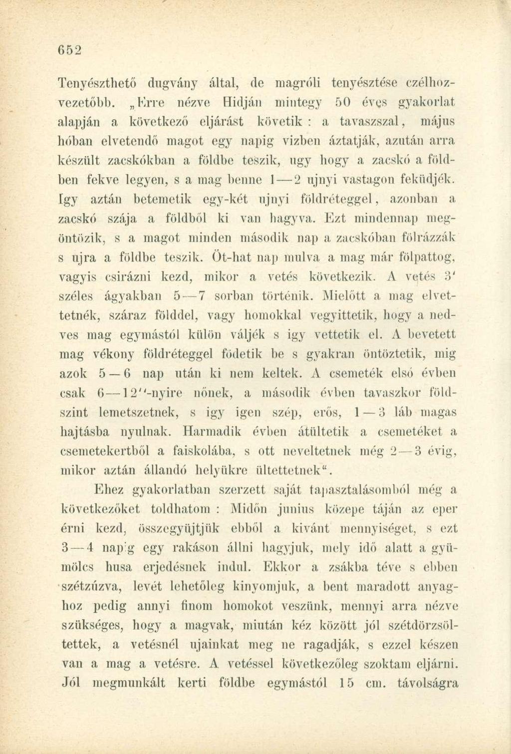 Tenyészthető dugvány által, de magróli tenyésztése czélhozvezetőhb.