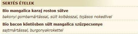 Ellenőrzött vendéglátó-ipari termékek kategóriái Bio: Mezőgazdasági alkotói legalább 95 %-ban ökológiai gazdálkodásból