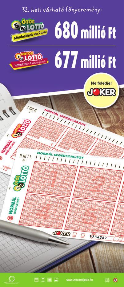 18 www.lokal.hu 2015. augusztus 6. fortuna Mindig legyen nálad egy sorsjegy, hogy ha a szerencse be akar jönni hozzád, akkor ne zárt kapukat találjon.