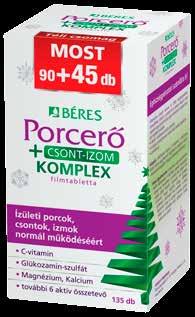 *40 kg testsúly felett nyomelem pótlásra Béres Porcerő+Csont-Izom Komplex filmtabletta, 90 + 45 db Háromszoros védelem az ízületi porcok, csontok,