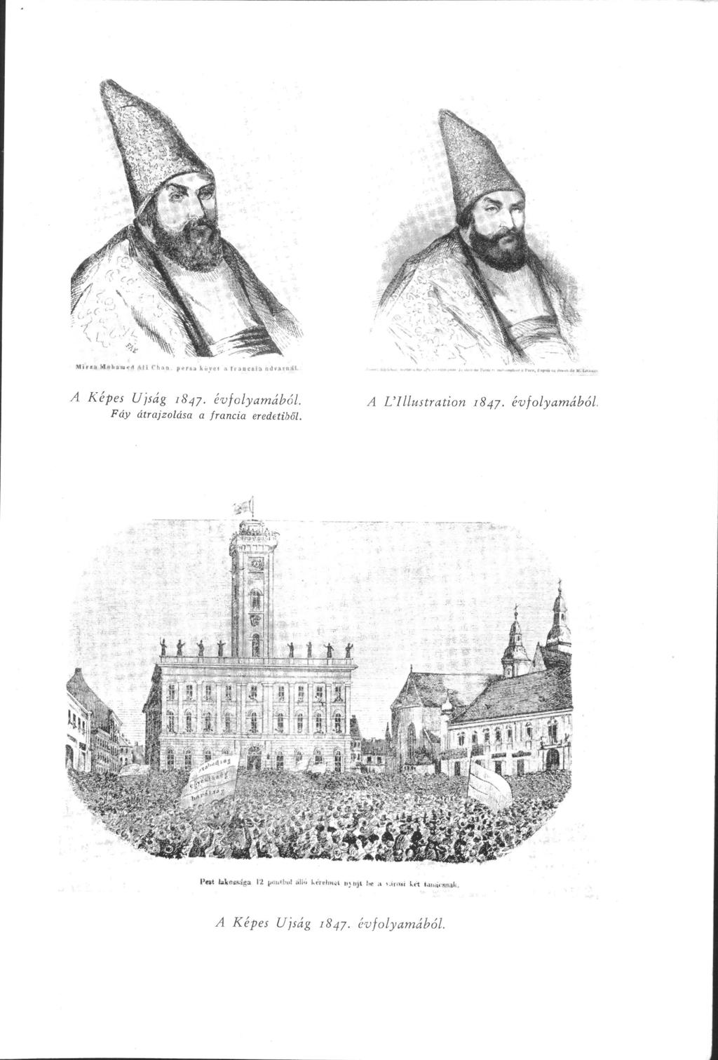 A Képes Újság 1847. Fáy átrajzolása a francia eredetiből. A L'Illustration 1847.