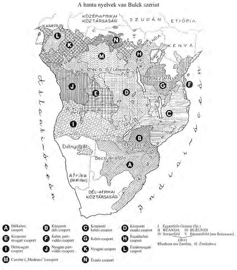 I. RÉSZ A BANTU NYELV EK ÉS BESZÉLŐIK 33 Az említett 28 kiemelt nyelv duala A.24 zóna ganda E.15. zóna bulu A.74 zóna kikuju E.51 zóna bali A.75 zóna kamba E.52 zóna bobangi C.32 zóna szukuma F.