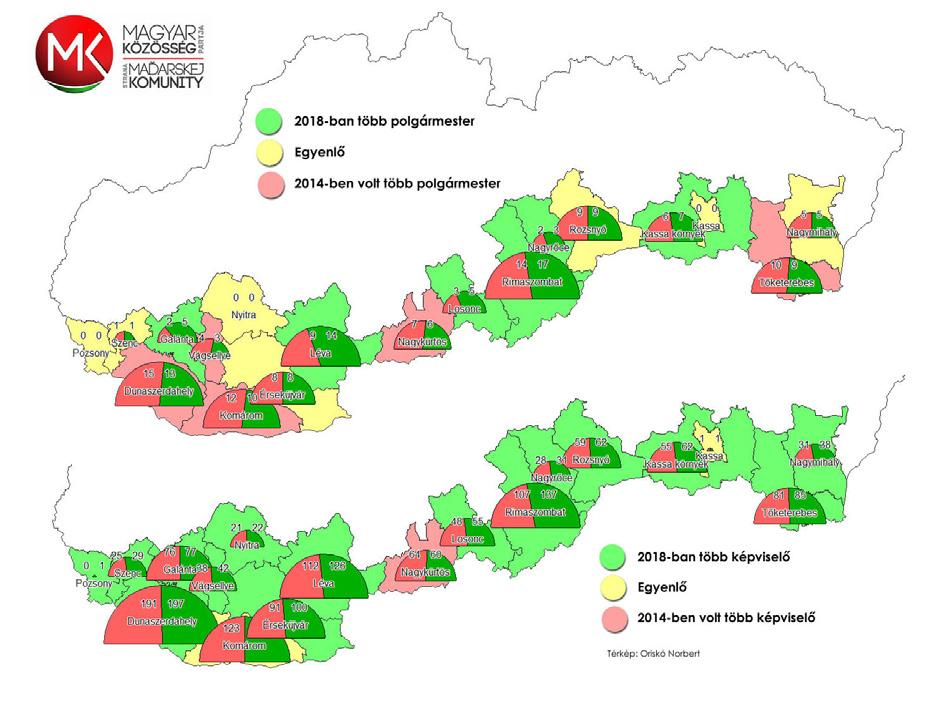 Az MKP 33 győzelme: Ajnácskő, Almágy, Alsólánc, Barsbese, Béna, Csallóközcsütörtök, Dobóca, Gömörmihályfa, Hárskút, Inám, Izsa, Jeszte, Kálosa, Kaposkelecsény, Kéty, Királyrév, Magyarhegymeg,