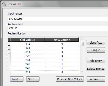 19. Indítsuk el a Reclassify parancsot a már kipróbált módon.