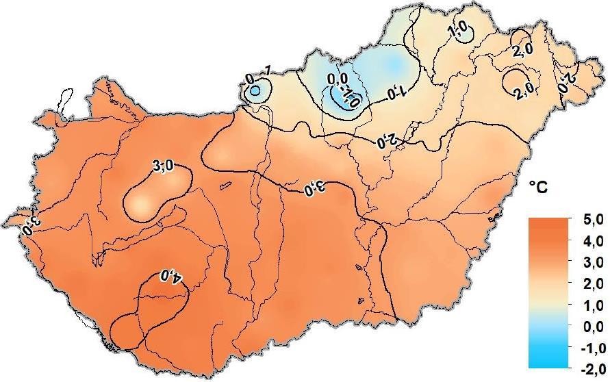 LÉGHŐMÉRSÉKLET TÉRKÉPEK 218. január 37. ábra: A 218.