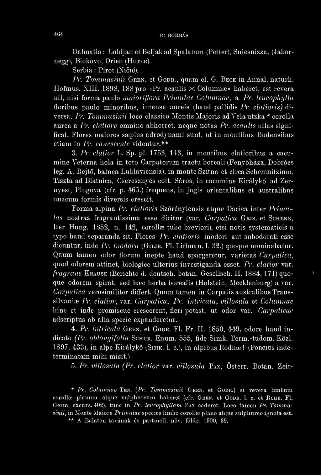 1753, 143, in montibus elatioribus a cacumine Yeterna bola in toto Carpatorum tractu boreali (Fenyháza, Dobrócs leg. A.