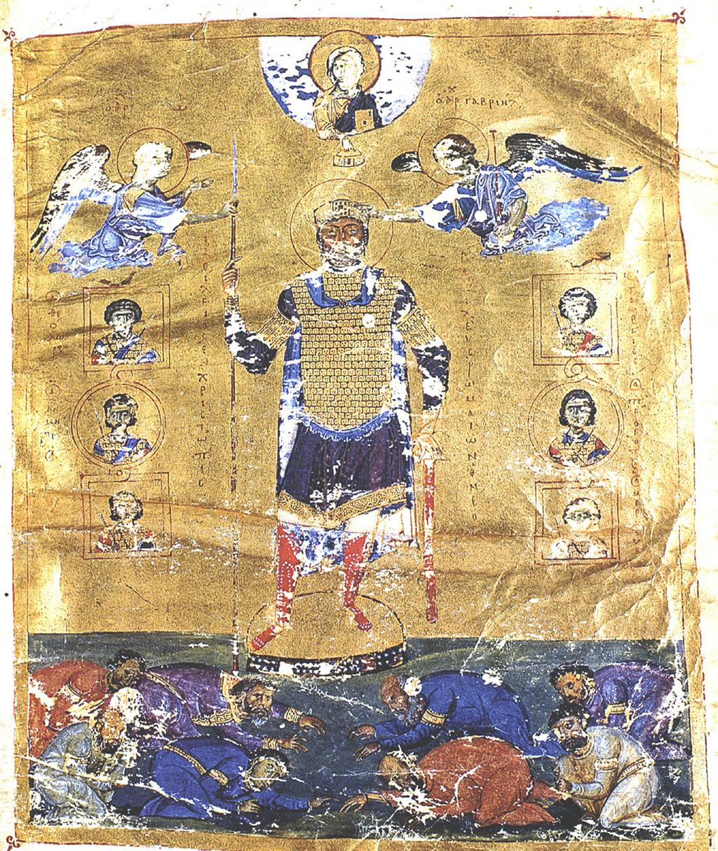 MAGYAR RÉGÉSZET ONLINE MAGAZIN 2017 ŐSZ 1. kép: II. Baszileiosz ábrázolása a Codex Marcianusban Parani, Maria G.: Reconstructing the Reality of Images.