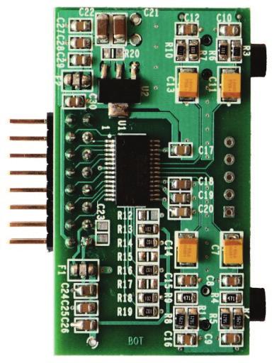 1 Bevezetés A modul egy könnyen kezelhető két csatornás CODEC, melynek feladata, hogy minél egyszerűbb formában tudjunk hangfrekvenciás tartományban lévő analóg jeleket digitalizálni, valamint analóg