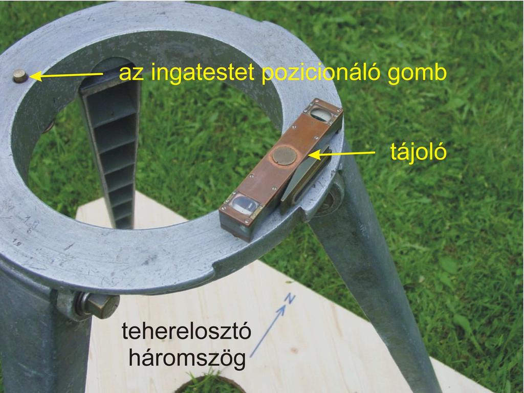 3.. A mérési pont előkészítése Az Eötvös-inga mérés a mérési pont koordinátáinak és magasságának meghatározásával kezdődik. A pont helyzetét pl.